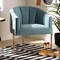 Baxton Studio Clarisse Light Blue Velvet Upholstered Gold Finished Chair 157-9781 - alternate 8